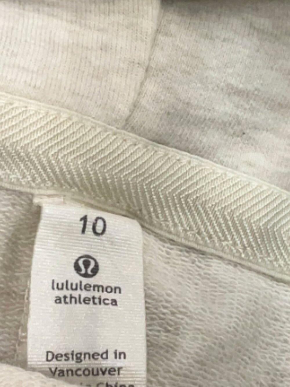 Lululemon Pull Me Over Hoodie Heathered Polar Cream / Polar Cream size 10 - Picture 5 of 6
